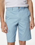 Cotton Mix Plain Regular Fit Chino Shorts