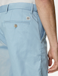 Cotton Mix Plain Regular Fit Chino Shorts
