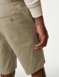 Cotton Mix Plain Regular Fit Chino Shorts
