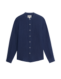 Pure Linen Grandad Collar Shirt