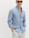 Regular Fit Cotton Linen Blend Shirt