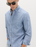 Regular Fit Cotton Linen Blend Shirt