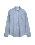 Regular Fit Cotton Linen Blend Shirt