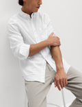 Regular Fit Cotton Linen Blend Shirt