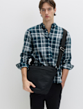 Linen Cotton Blend Check Shirt