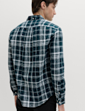 Linen Cotton Blend Check Shirt