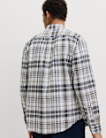 Linen Cotton Blend Check Shirt