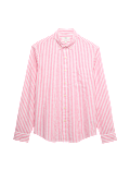 Linen Cotton Blend Striped Shirt