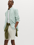 Linen Cotton Blend Striped Shirt
