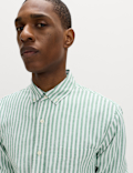 Linen Cotton Blend Striped Shirt