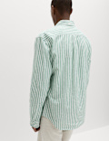 Linen Cotton Blend Striped Shirt