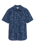 Denim Leaf Print Shirt