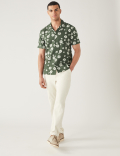 Pure Cotton Seersucker Cuban Collar Shirt