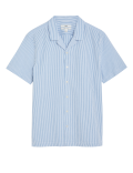Pure Cotton Seersucker Cuban Collar Shirt