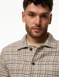 Pure Cotton Textured Check Overshirt