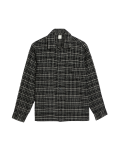 Pure Cotton Textured Check Overshirt