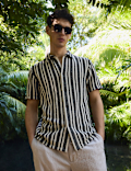Regular Fit Cotton Rich Striped Shirt