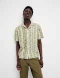 Regular Fit Easy Iron Cotton Blend Striped Shirt
