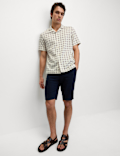 Pure Cotton Geo Print Cuban Collar Shirt