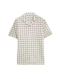 Pure Cotton Geo Print Cuban Collar Shirt