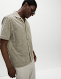 Cotton Blend Textured Knitted Shirt