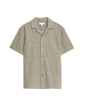 Cotton Blend Textured Knitted Shirt