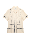 Cotton Rich Embroidered Short Sleeve Shirt