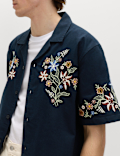 Cotton Rich Embroidered Short Sleeve Shirt