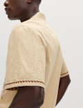 Pure Cotton Embroidered Short Sleeve Shirt