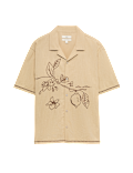 Pure Cotton Embroidered Short Sleeve Shirt