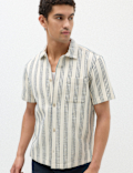 Pure Cotton Textured Short Sleeve Shirt