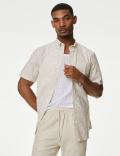 Easy Iron Pure Cotton Print Oxford Shirt