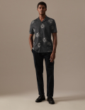 Cotton Rich Floral Cuban Collar Shirt