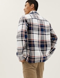 Cotton Blend Check Overshirt