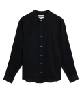 Pure Linen Grandad Collar Shirt