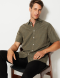 Bamboo Jacquard Short Sleeve Shirt