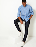 Pure Linen Shirt with Pocket