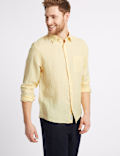 Pure Linen Shirt with Pocket