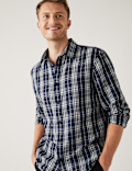 Linen Blend Check Shirt
