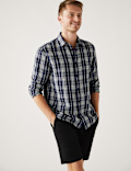 Linen Blend Check Shirt