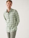 Linen Blend Check Shirt
