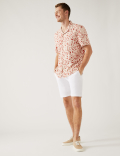 Linen Blend Leaf Print Shirt