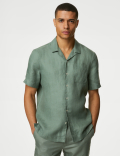 Pure Linen Cuban Collar Shirt