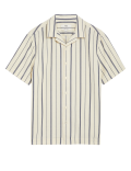Linen Blend Striped Cuban Collar Shirt
