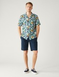 Pure Cotton Floral Cuban Collar Shirt