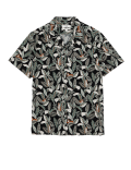 Linen Rich Leaf Print Cuban Collar Shirt