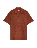 Pure Cotton Textured Cuban Collar Shirt