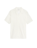 Pure Cotton Textured Cuban Collar Shirt