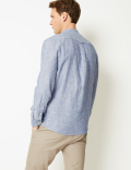 Pure Linen Striped Grandad Shirt