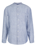 Pure Linen Striped Grandad Shirt
